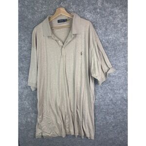 Polo Ralph Lauren Shirt Mens 3XLT Long Sleeve Casual Pony Preppy Beige Polo